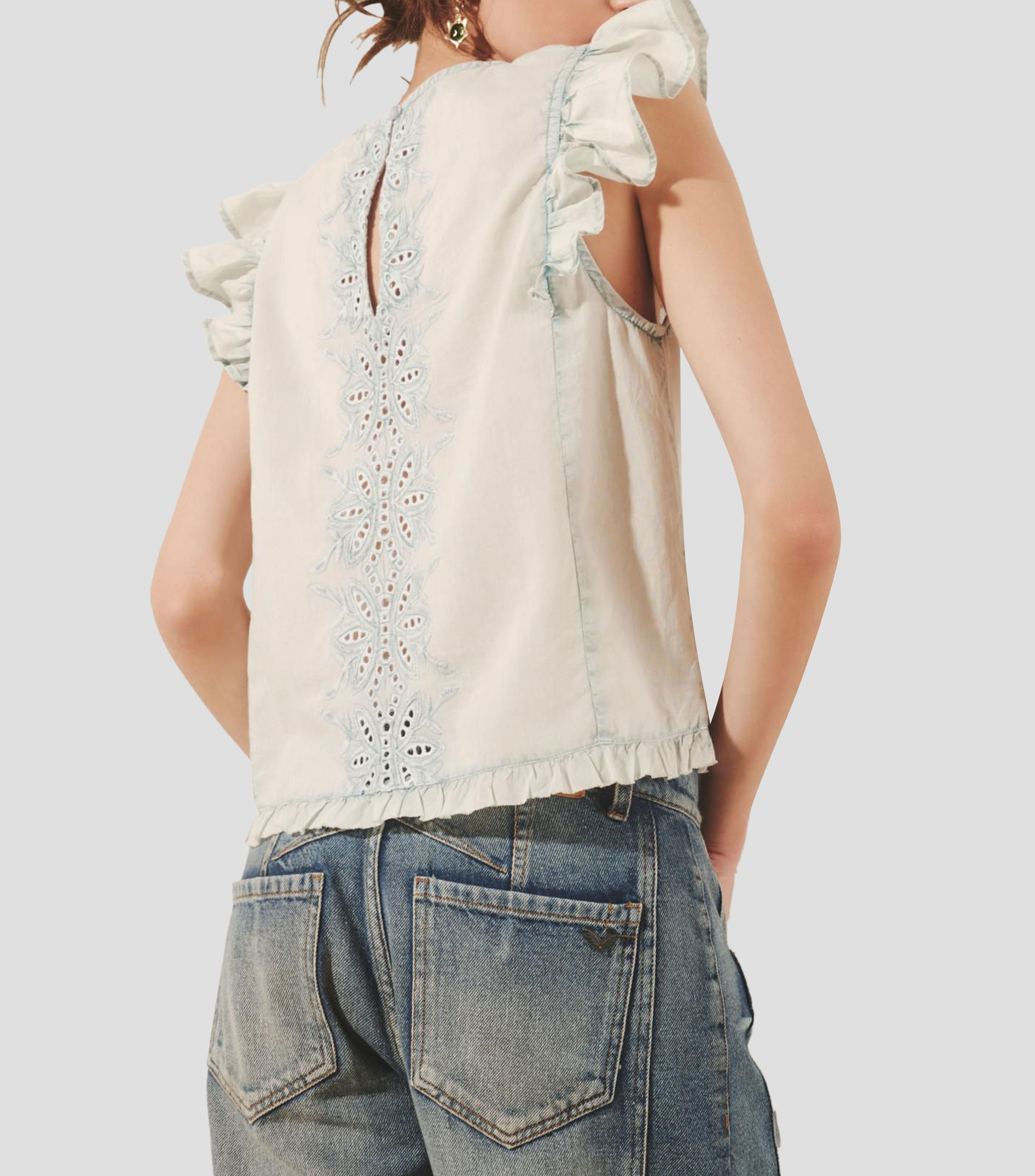 Blusa lisa sin mangas Mujer